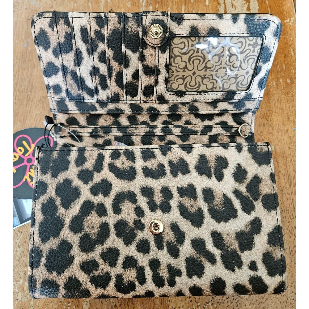 Leopard Animal Print Purse Wallet Clutch Phone Holder Case New w/ Tags Crossbody - Picture 2 of 6